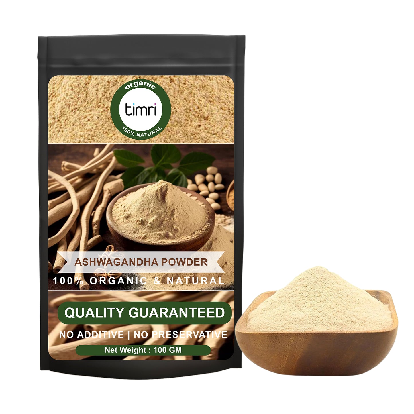 Timri Premium Ashwagandha Powder (100gm ) | Stress Relief, Energy Boost & Hormonal Balance