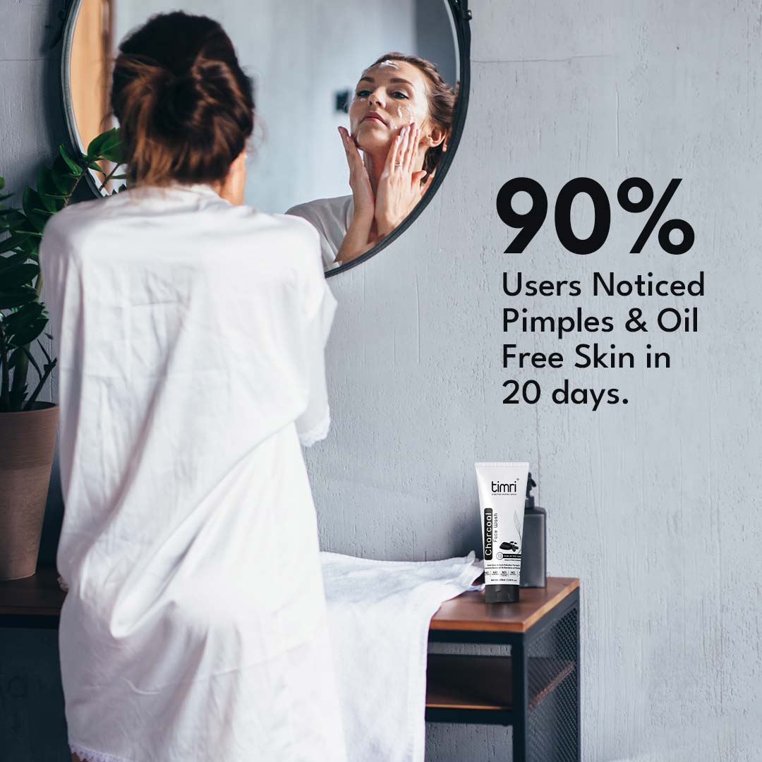 TIMRI Oily Skin Brightening Combo of Charcoal Face Wash & Under Eye Cream (100ml & 30ml)