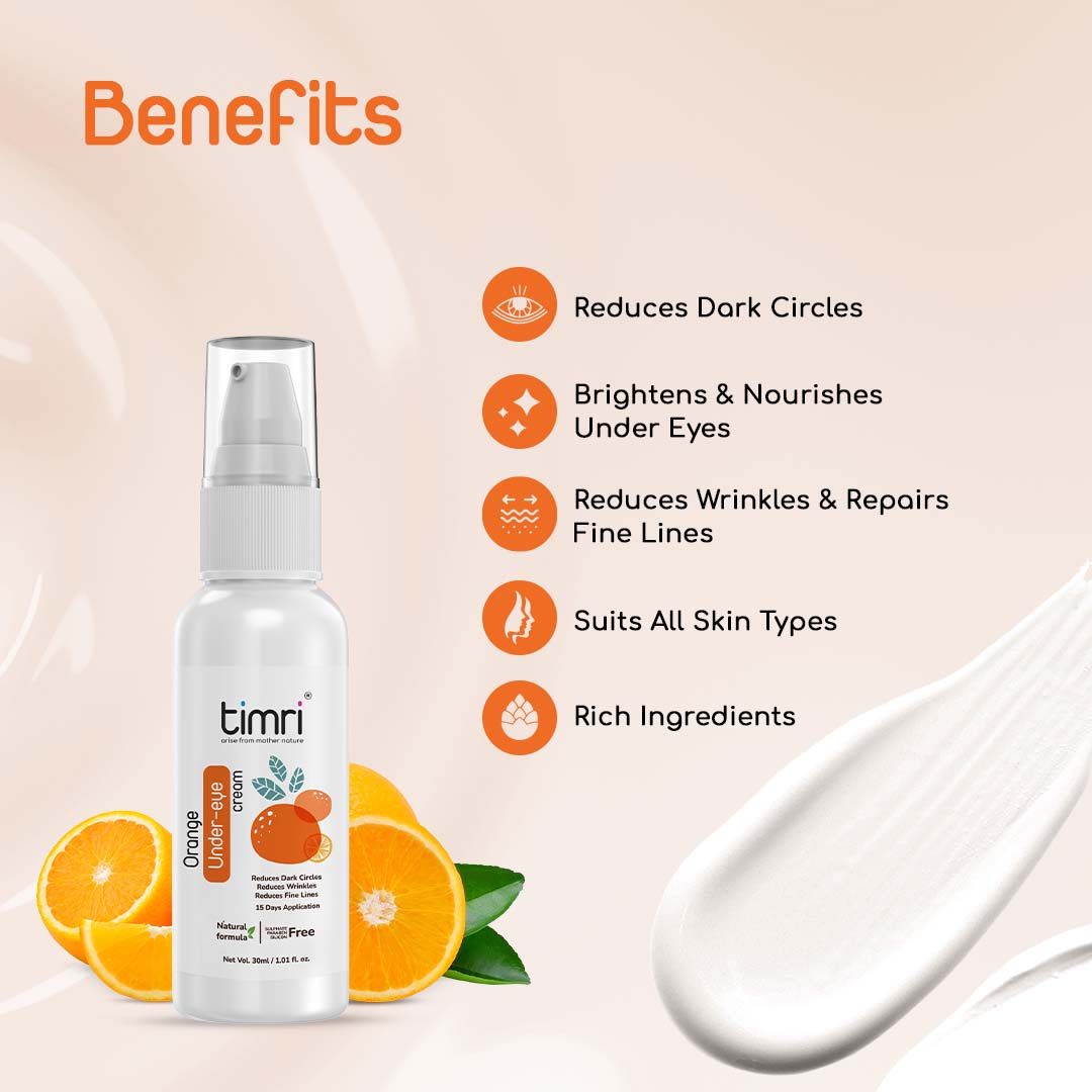 TIMRI Orange Under Eye Cream to Reduce Deep Dark Circles in 15 days - 30ml