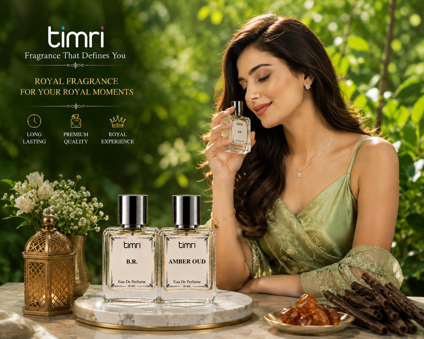 Timri B.R + Ember Oud Perfume Combo Pack (2 x 50ML) | Premium Long Lasting Eau De Parfum for Men & Women