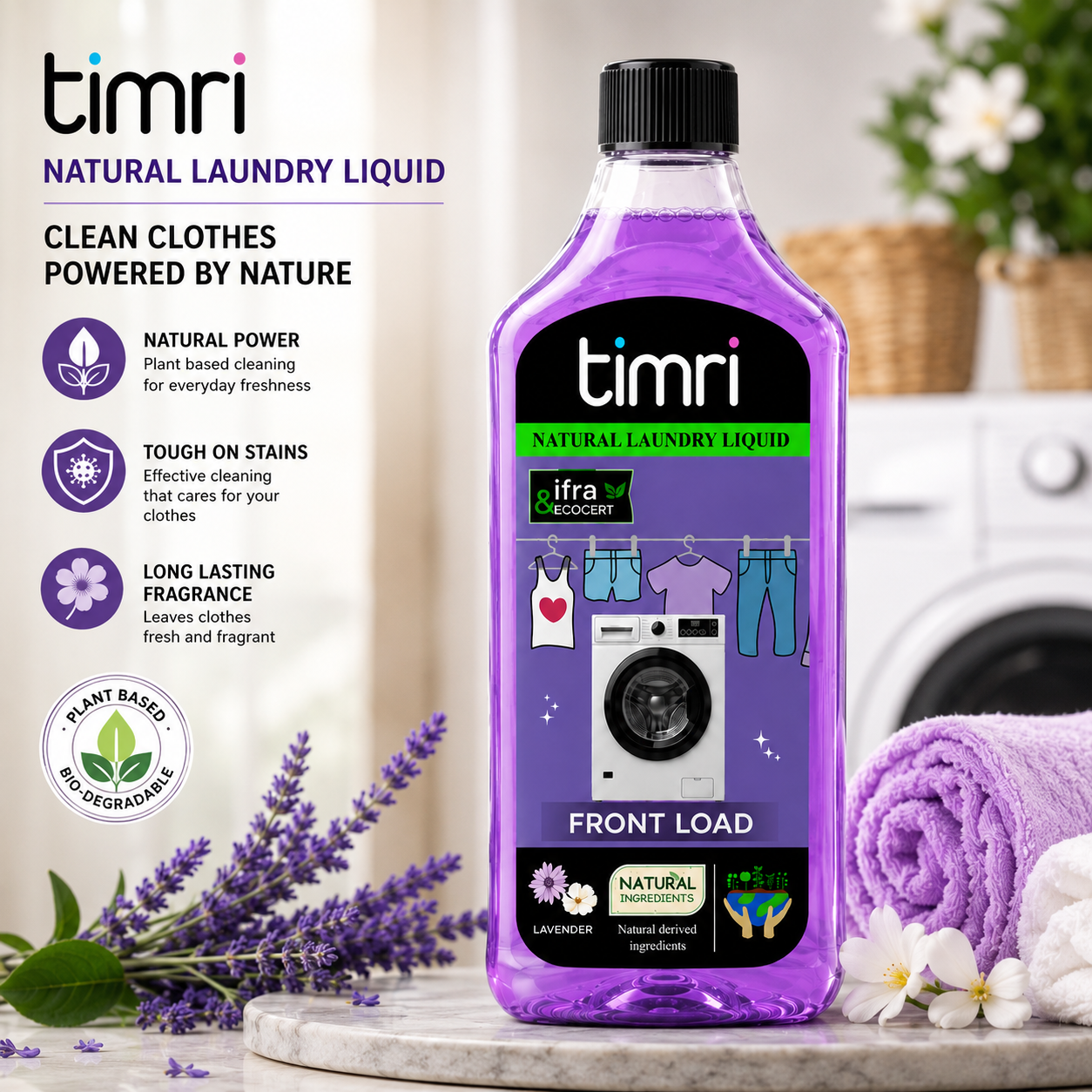 TIMRI Natural Laundry Liquid โ Gentle Fabric & Clothes Cleaner for Daily Washing