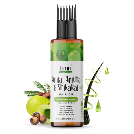 TIMRI Amla, Aritha & Shikakai Hair Oil for Dandruff Removal & Scalp Repair, 100ml