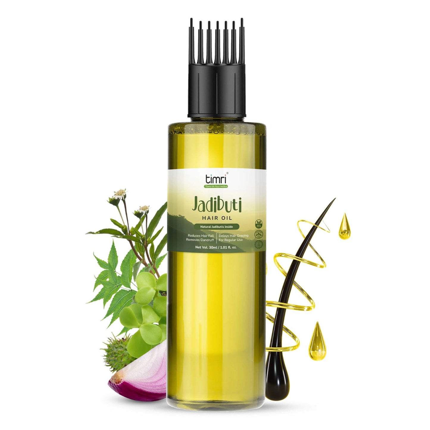 TIMRI Activated Jadibuti Hair Oil for Hair Fall & Dandruff, 100ml