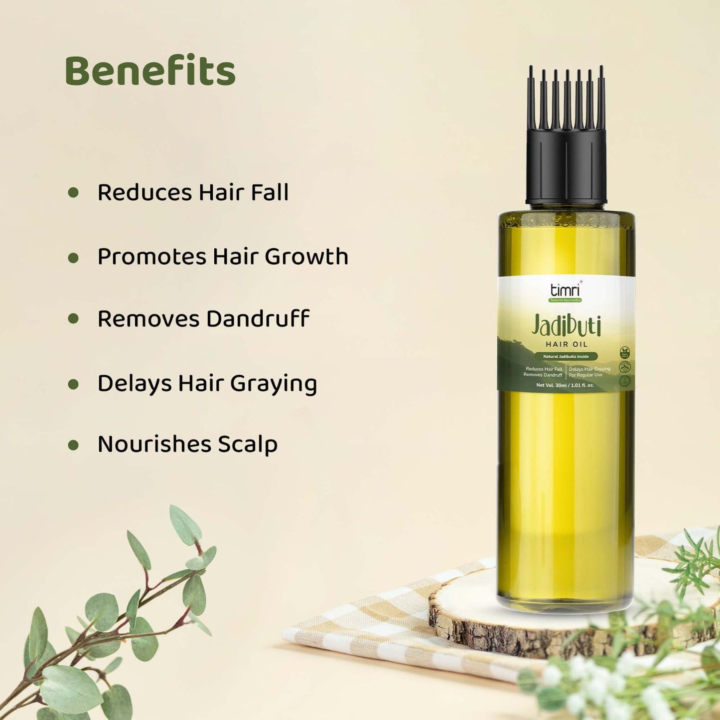 TIMRI Activated Jadibuti Hair Oil for Hair Fall & Dandruff, 100ml