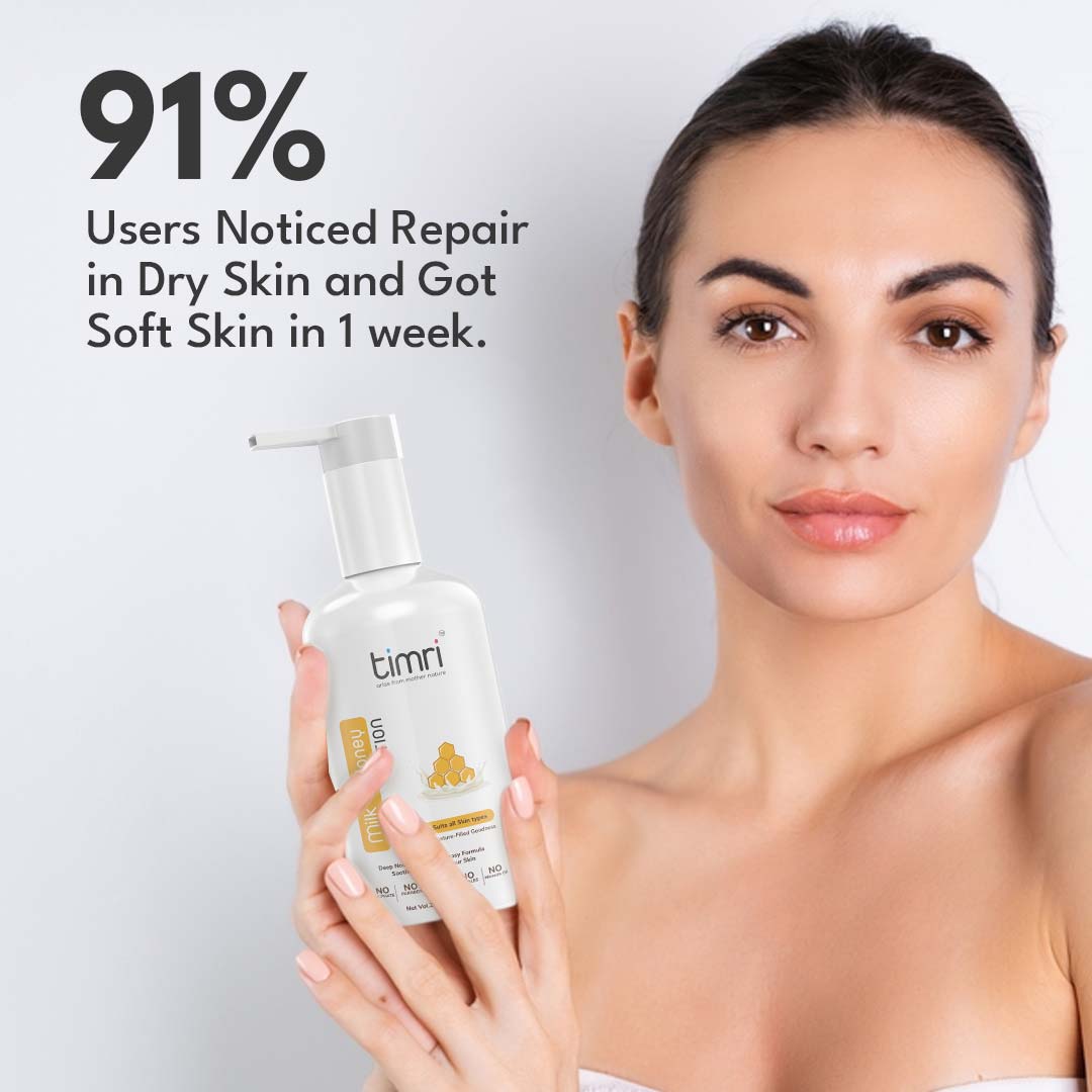 TIMRI Moisturizers Combo of Milk & Honey Lotion and Beetroot Lip Balm (200ml & 8gm)