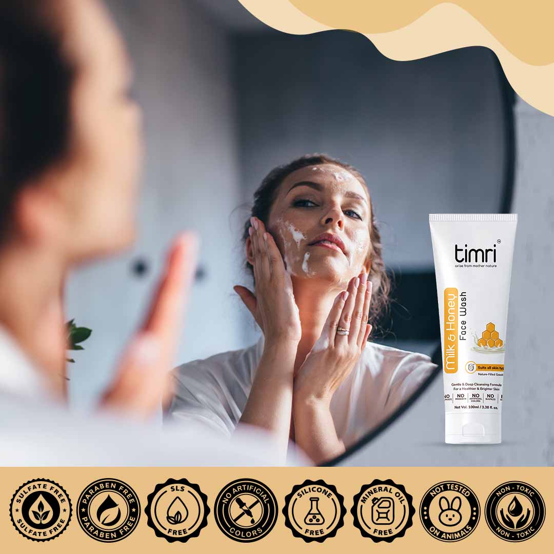 TIMRI Milk & Honey Range Combo for Shampoo, Face Wash and Lotion (200ml, 100ml, 200ml)