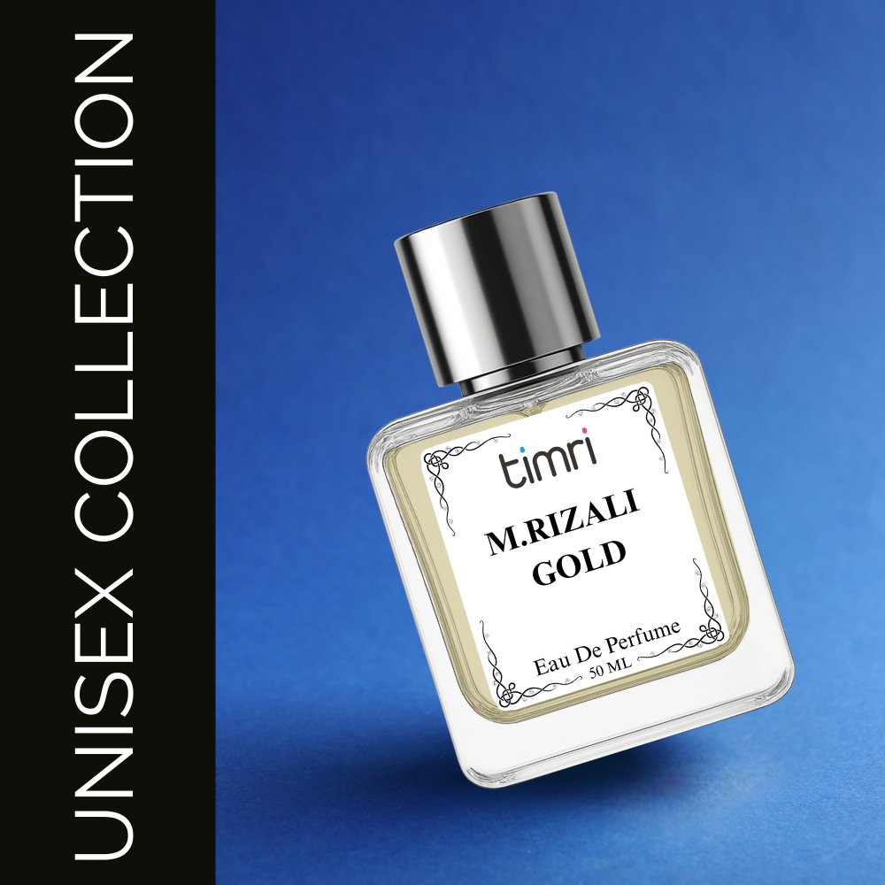 TIMRI M. RIZALI GOLD Perfume for Men | Premium Long Lasting Eau De Parfum | Woody Amber Musky Fragrance | Luxury Men's Perfume