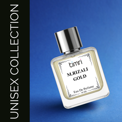 TIMRI M. RIZALI GOLD Perfume for Men | Premium Long Lasting Eau De Parfum | Woody Amber Musky Fragrance | Luxury Men's Perfume