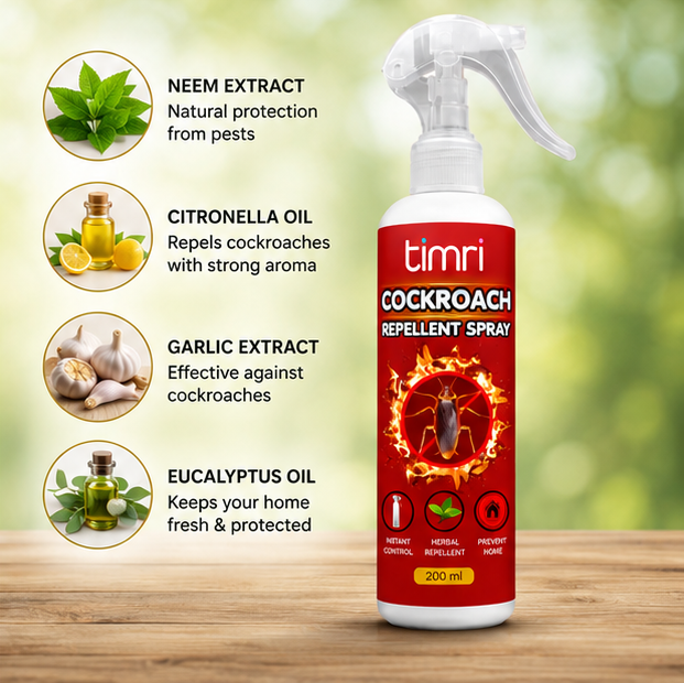 TIMRI Cockroach Repellent Spray | Natural Cockroach Repellent for Home & Kitchen