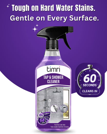 TIMRI Tap & Shower Cleaner – Hard Water Stain & Limescale Remover Spray | 500ml