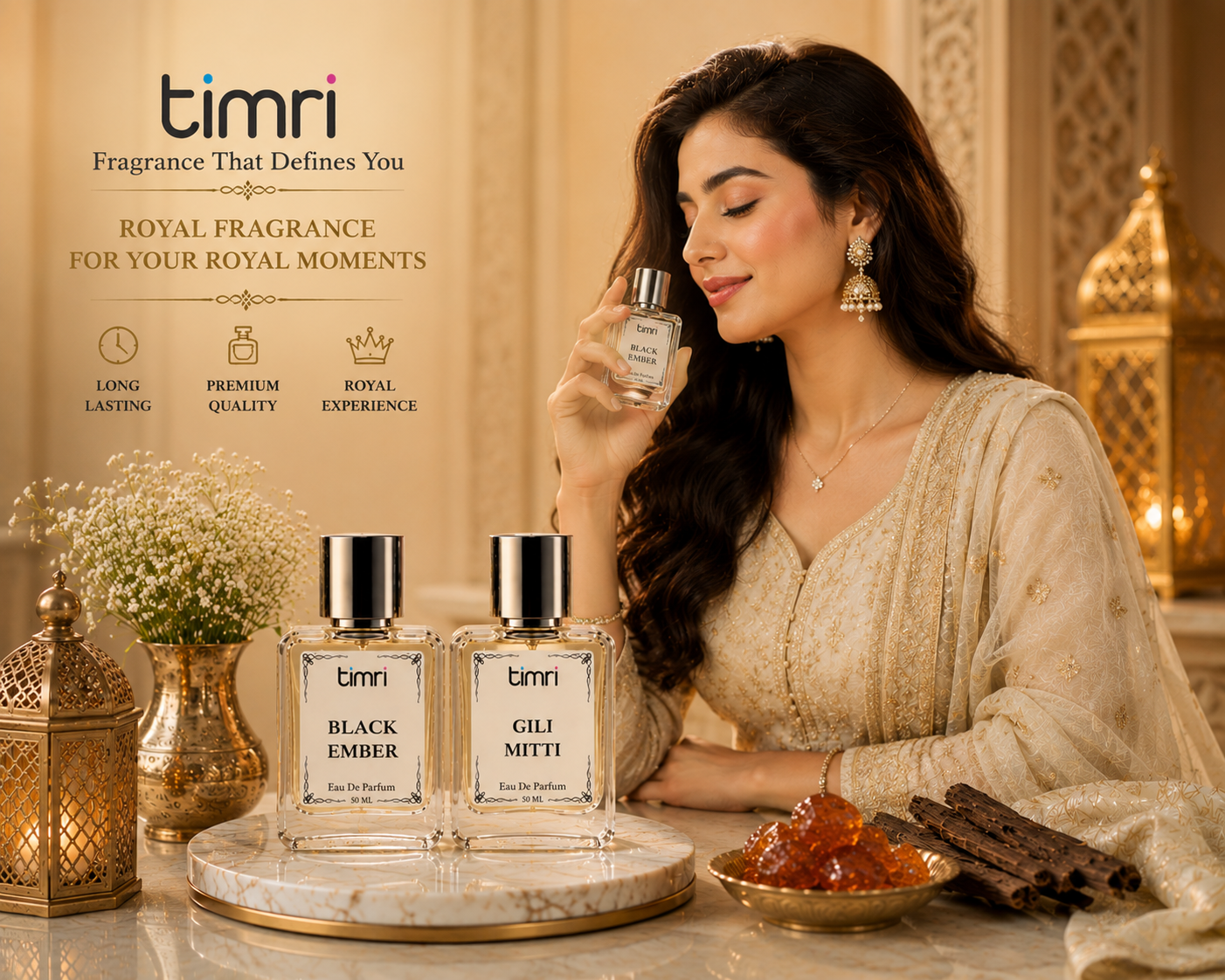 Timri Black Ember & Gili Mitti Combo – Premium Long-Lasting Unisex Perfume Gift Set