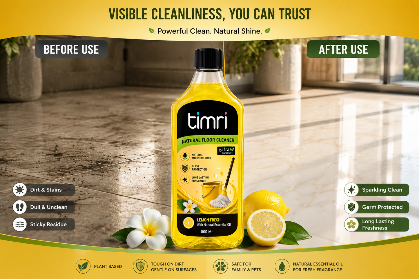 TIMRI Natural Floor Cleaner – Effective Floor Cleaning Liquid for Home & Daily Use