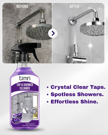 TIMRI Tap & Shower Cleaner – Hard Water Stain & Limescale Remover Spray | 500ml