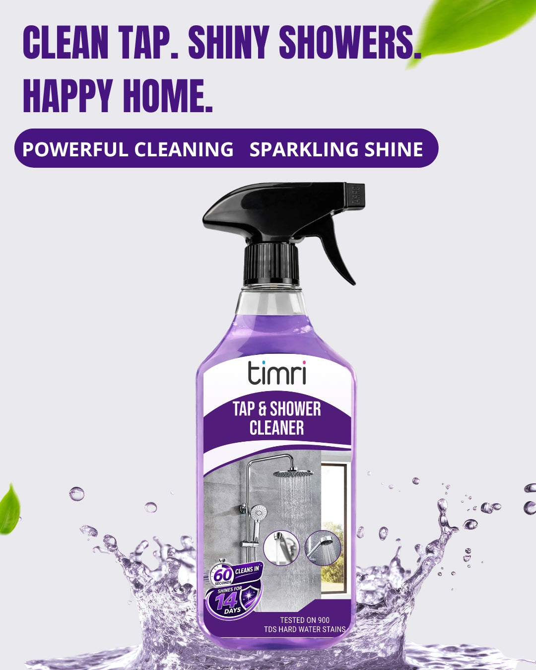 TIMRI Tap & Shower Cleaner – Hard Water Stain & Limescale Remover Spray | 500ml