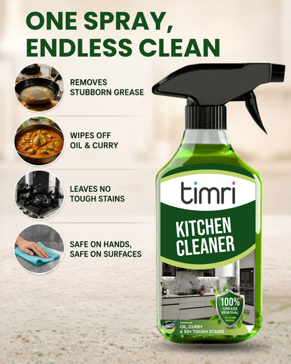 TIMRI Kitchen Cleaner Spray – Powerful Grease & Oil Remover for Kitchen Surfaces | 500ml