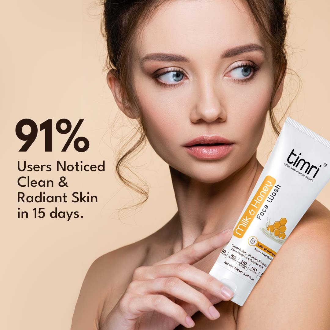 TIMRI Combo of Brightening Night Cream and Milk & Honey Face Wash for Normal to Dry Skin (50ml & 100ml)