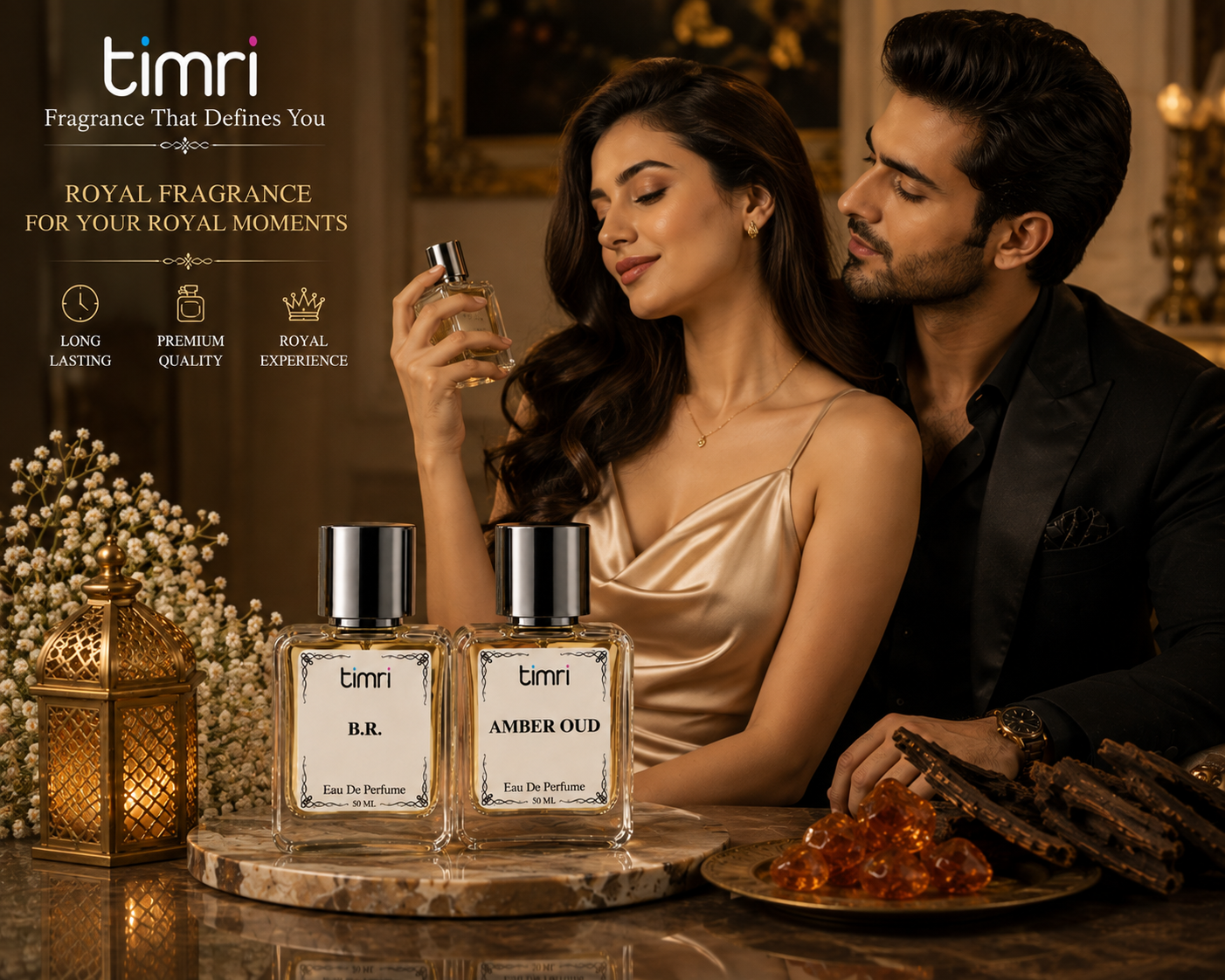 Timri B.R + Ember Oud Perfume Combo Pack (2 x 50ML) | Premium Long Lasting Eau De Parfum for Men & Women