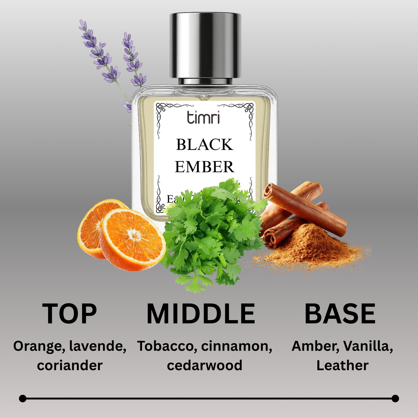 TIMRI Black Ember Perfume | Long Lasting Woody Oriental Eau de Parfum