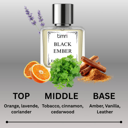 TIMRI Black Ember Perfume | Long Lasting Woody Oriental Eau de Parfum