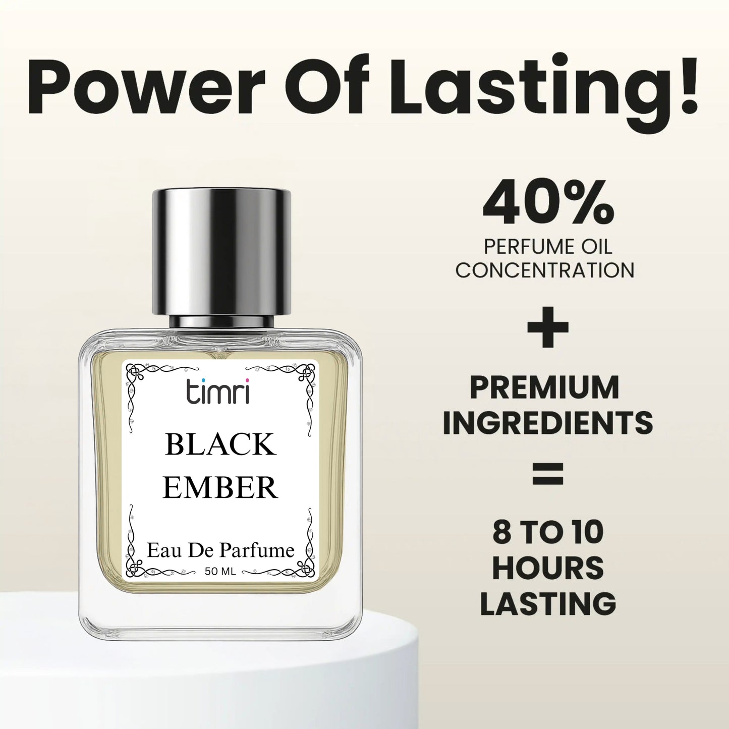 TIMRI Black Ember Perfume | Long Lasting Woody Oriental Eau de Parfum