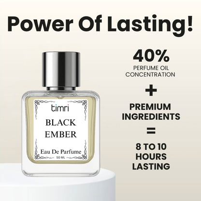 TIMRI Black Ember Perfume | Long Lasting Woody Oriental Eau de Parfum