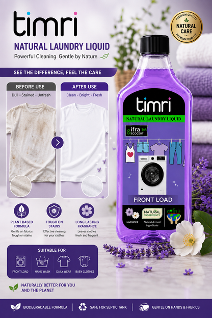 TIMRI Natural Laundry Liquid – Gentle Fabric & Clothes Cleaner for Daily Washing