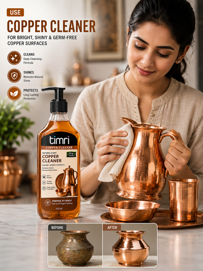 TIMRI Copper Cleaner – Natural Copper Utensil & Vessel Cleaning Liquid