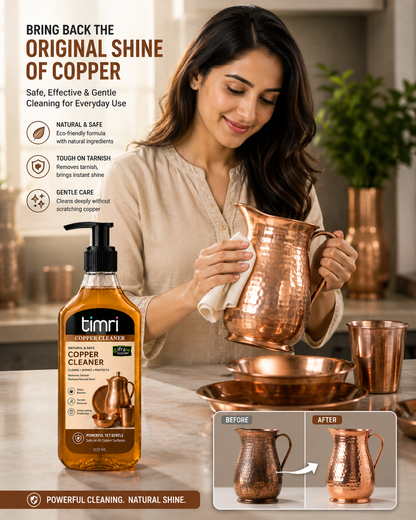 TIMRI Copper Cleaner – Natural Copper Utensil & Vessel Cleaning Liquid