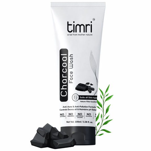 TIMRI Charcoal Face Wash for Oil & Acne Control, for Normal to Oily Skin Type- 100ml