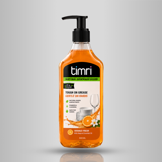 TIMRI Natural Dishwash Liquid – Grease & Oil Cleaner for Utensils
