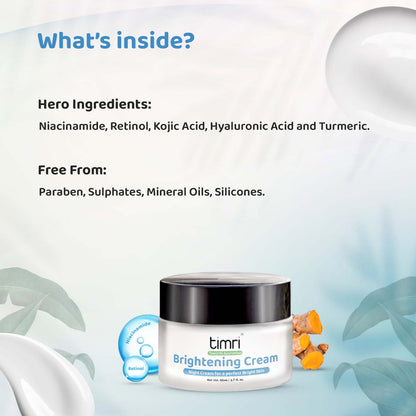 TIMRI Combo of Brightening Night Cream and Milk & Honey Face Wash for Normal to Dry Skin (50ml & 100ml)