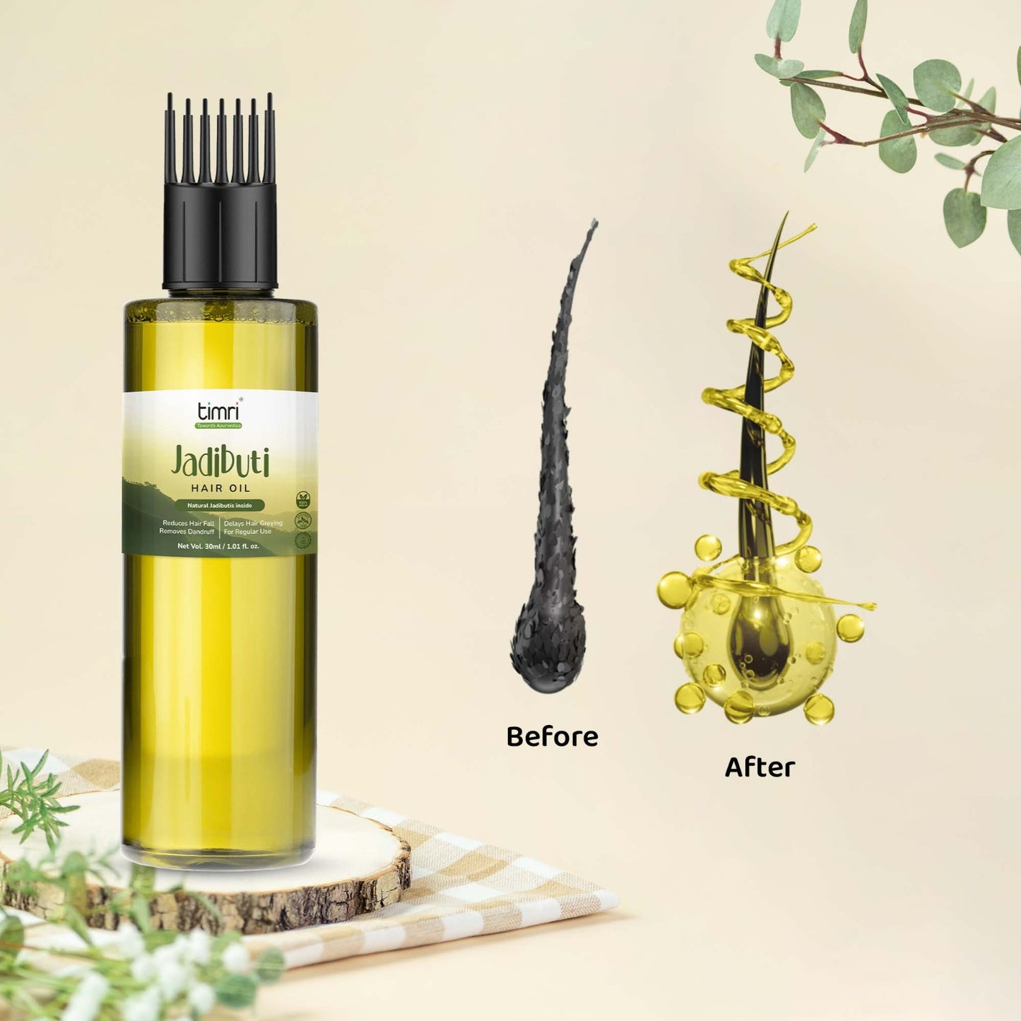TIMRI Activated Jadibuti Hair Oil for Hair Fall & Dandruff, 100ml