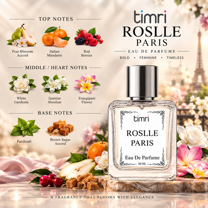 TIMRI Roselle Paris Perfume – Floral, Elegant & Long-Lasting Fragrance for Women