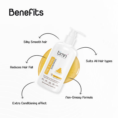 TIMRI Milk & Honey Shampoo, Anti-Hair fall formula for Silky and Strong hair - 200ml