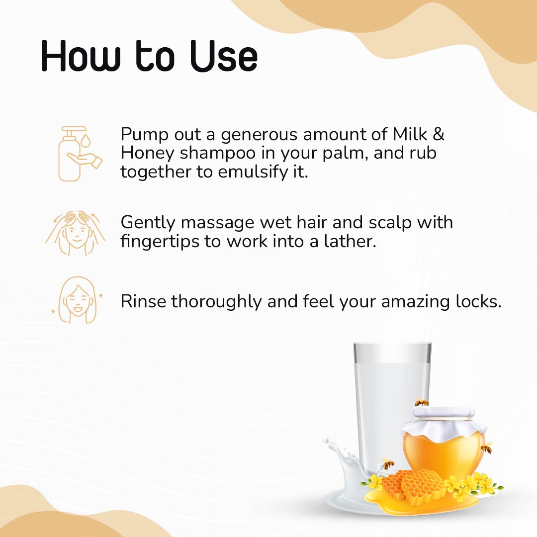 TIMRI Milk & Honey Shampoo, Anti-Hair fall formula for Silky and Strong hair - 200ml