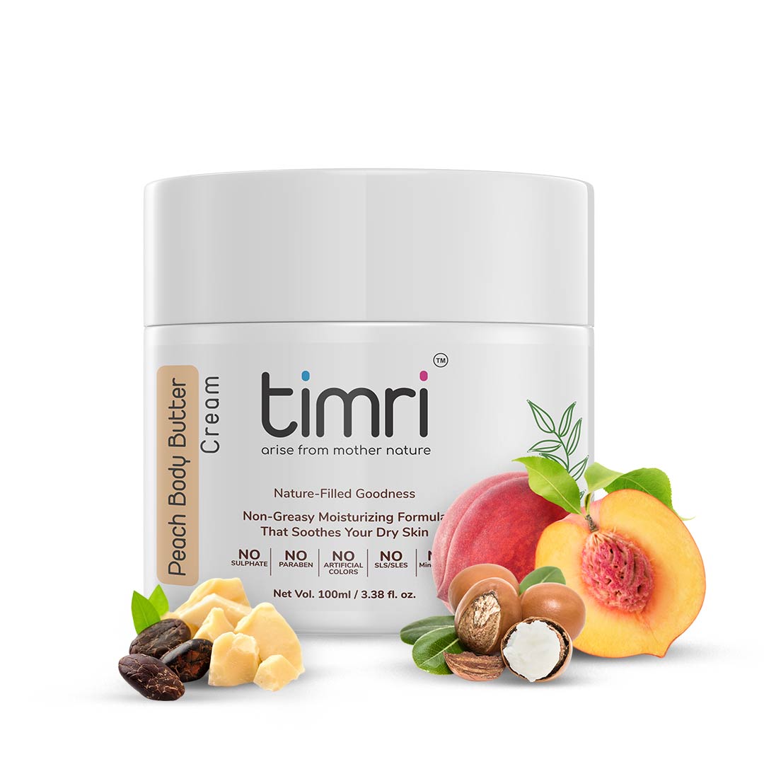 TIMRI Peach Body Butter Cream for Deep Hydration to Repair Dry Skin - 100ml